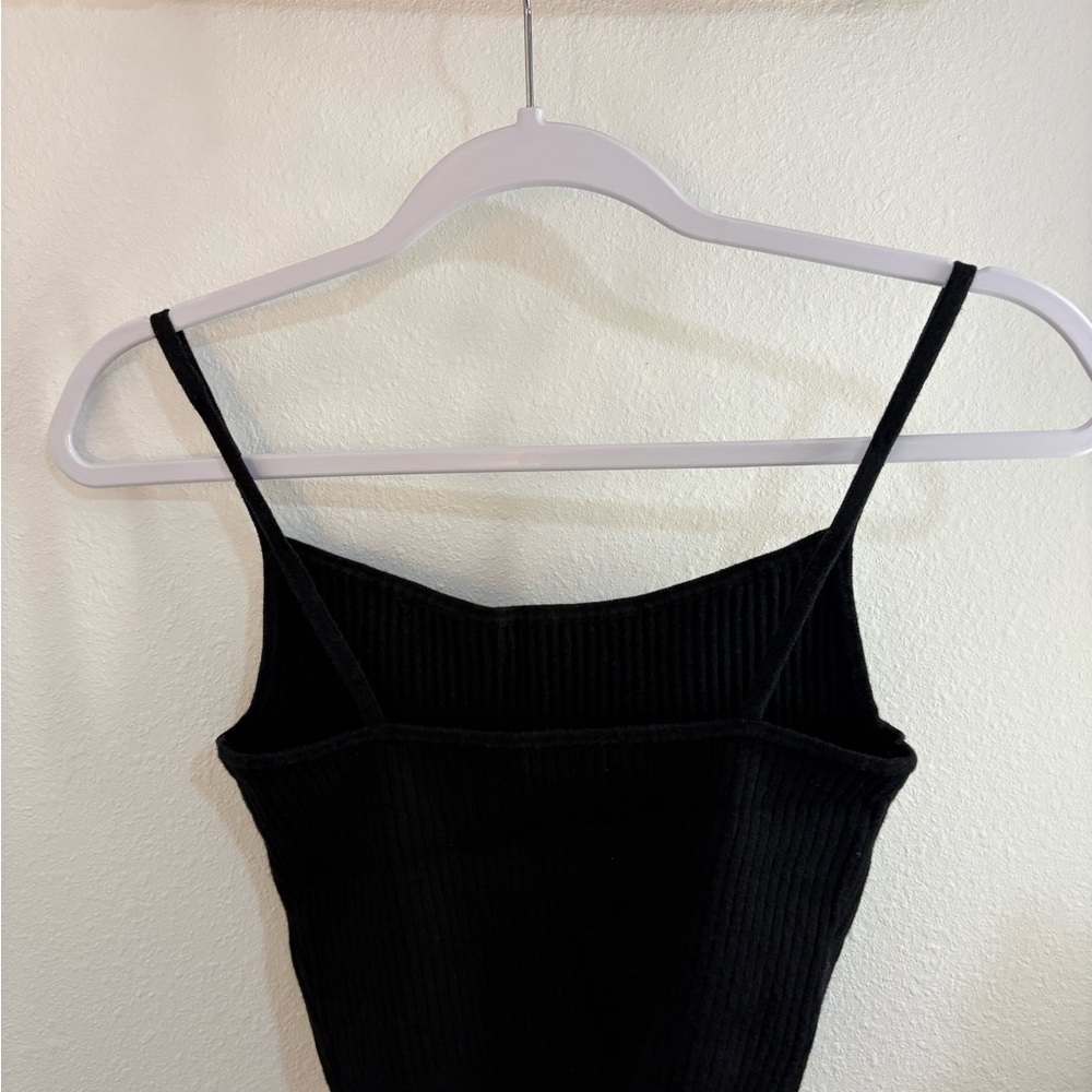 La Hearts Charcoal Ribbed Knit Top